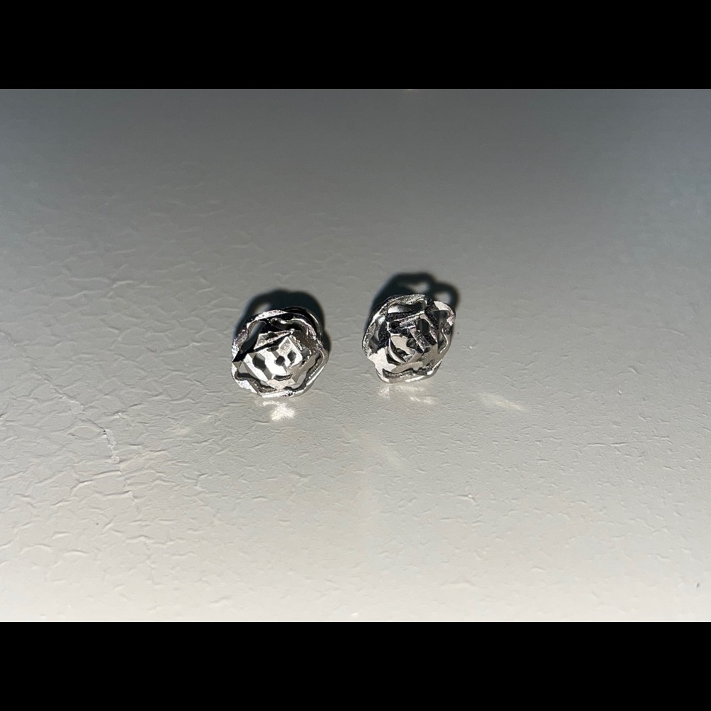 Silver Rose Earrings